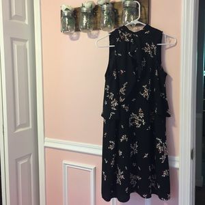 Black, White & Red Floral Dress